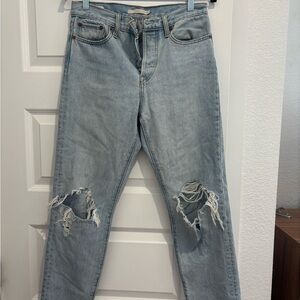 Levi's Light Blue Ripped Boyfriend Jeans